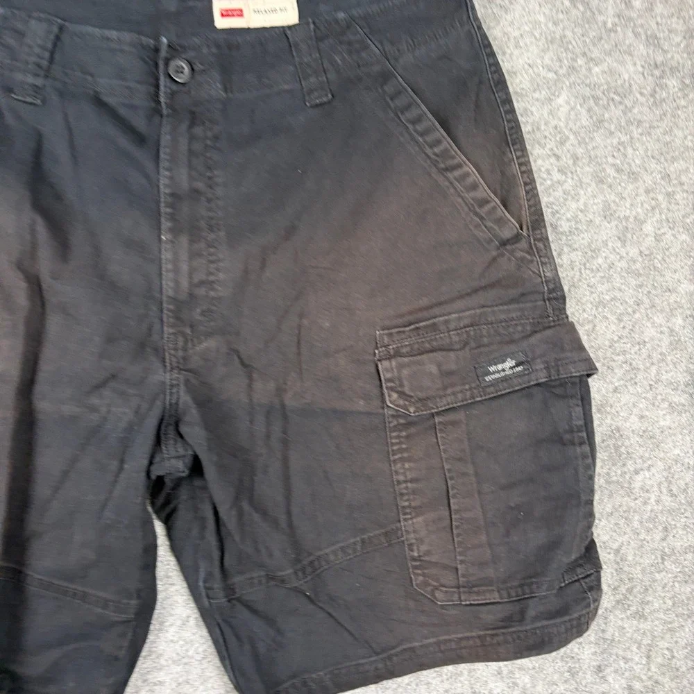Wrangler Cargo Shorts Mens 36 Black Relaxed Fit Outdoors Workwear Five Pocket‎